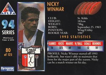 1994 Dynamic AFLPA #80 Nicky Winmar Back